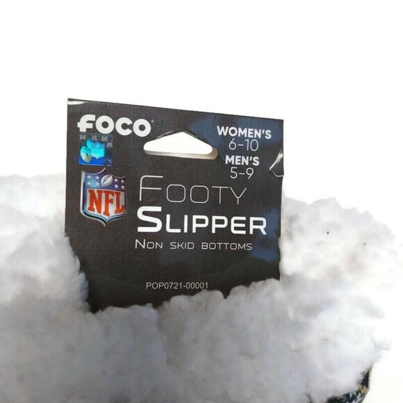 FOCO NFL New Orleans Saints Footy Slipper Socks Mens 5-9 Womens 6-10 Warm Black - Picture 3 of 5